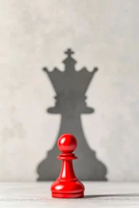 Pièce d'échec un pion qui souhaite devenir une dame